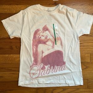 White T-Shirt with Sabrina carpenter  Graphic